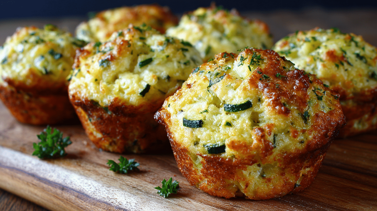Crispy parmesan zucchini potato muffins in muffin tin