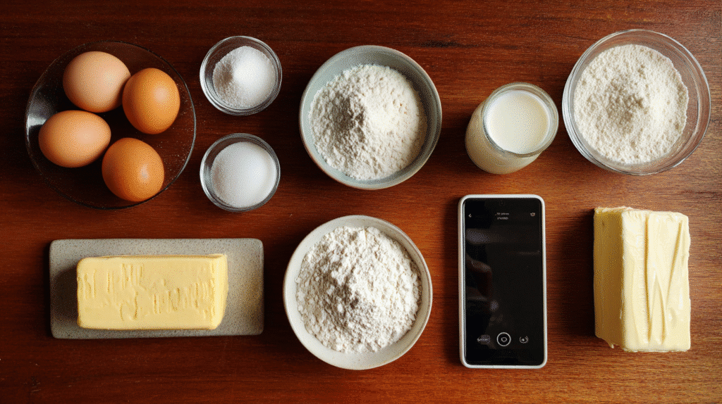 ingredients for no-knead blender bread