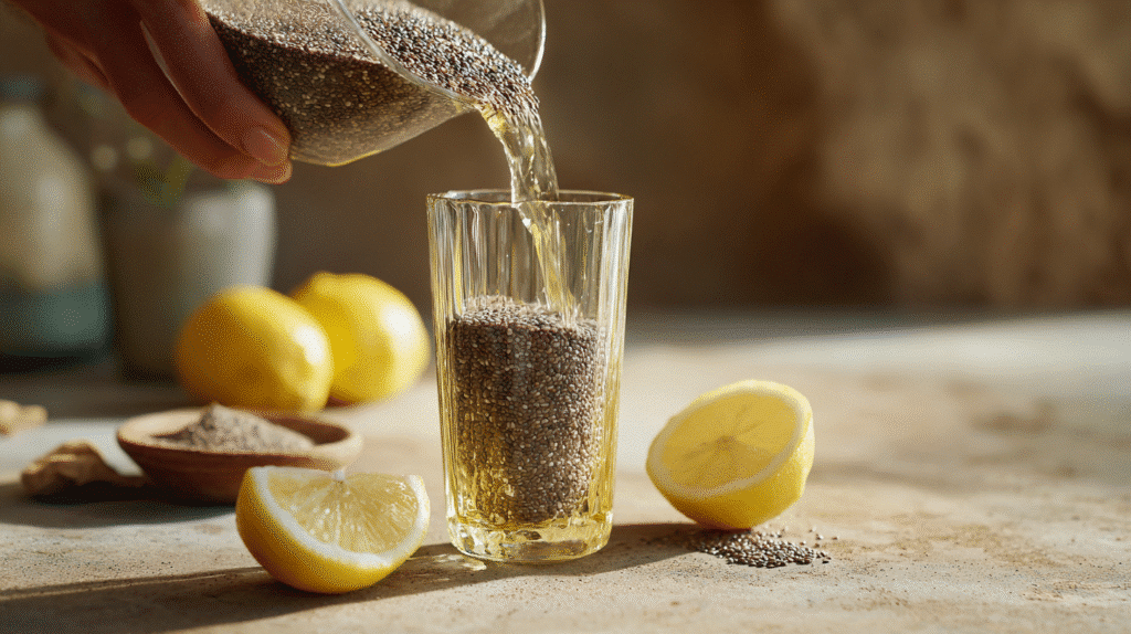 preparing natural zepbound recipe with chia seeds