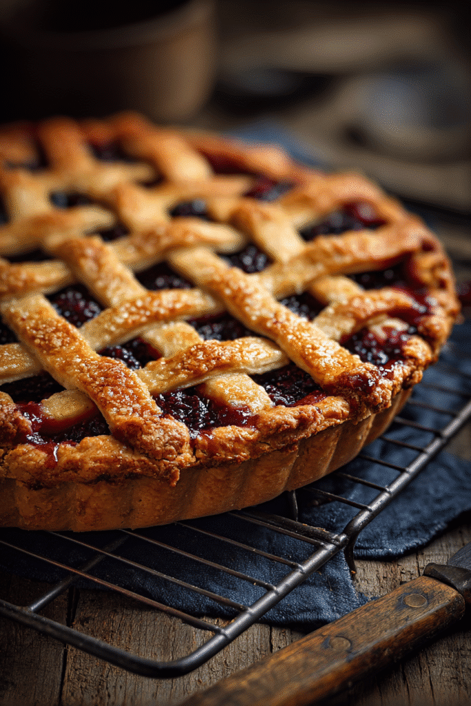 The Best Mulberry Recipes to Try This Season (Sweet & Savory Ideas) 3 Homemade mulberry pie with golden crust