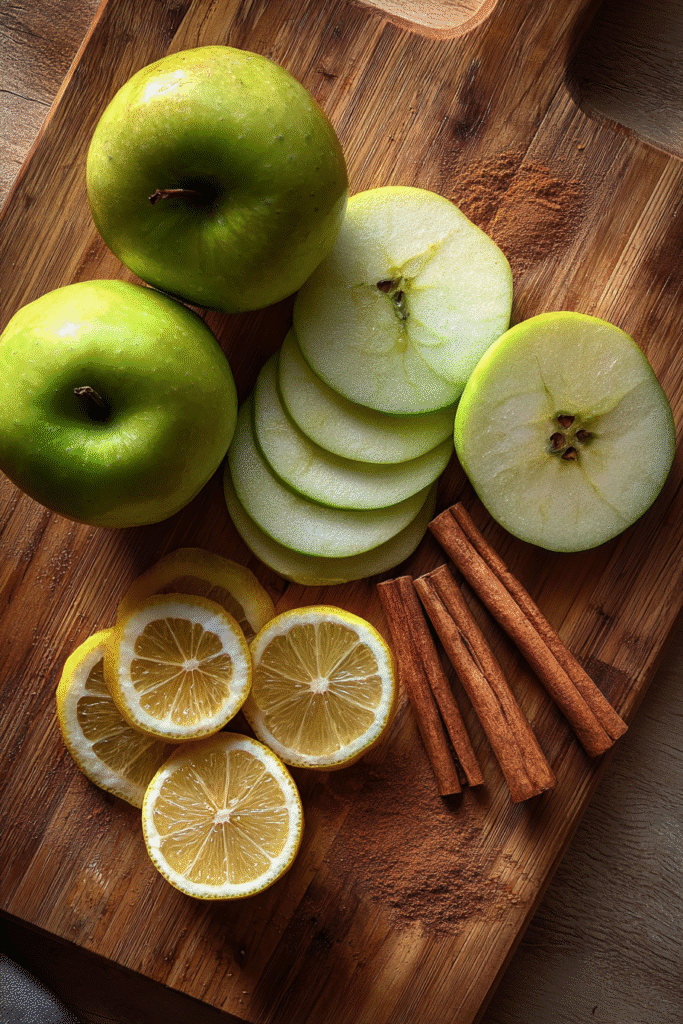 Caramel Apple Pie 6 Best Apples for Caramel Apple Pie on Wooden Board
