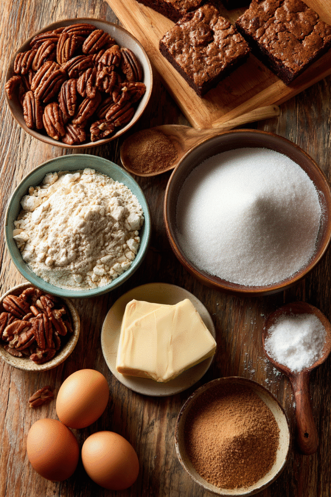 Blondie ingredients pecans brown sugar butter