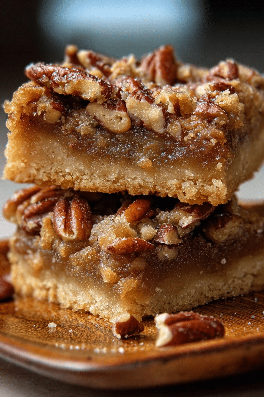 Pecan praline blondies stacked dessert bars