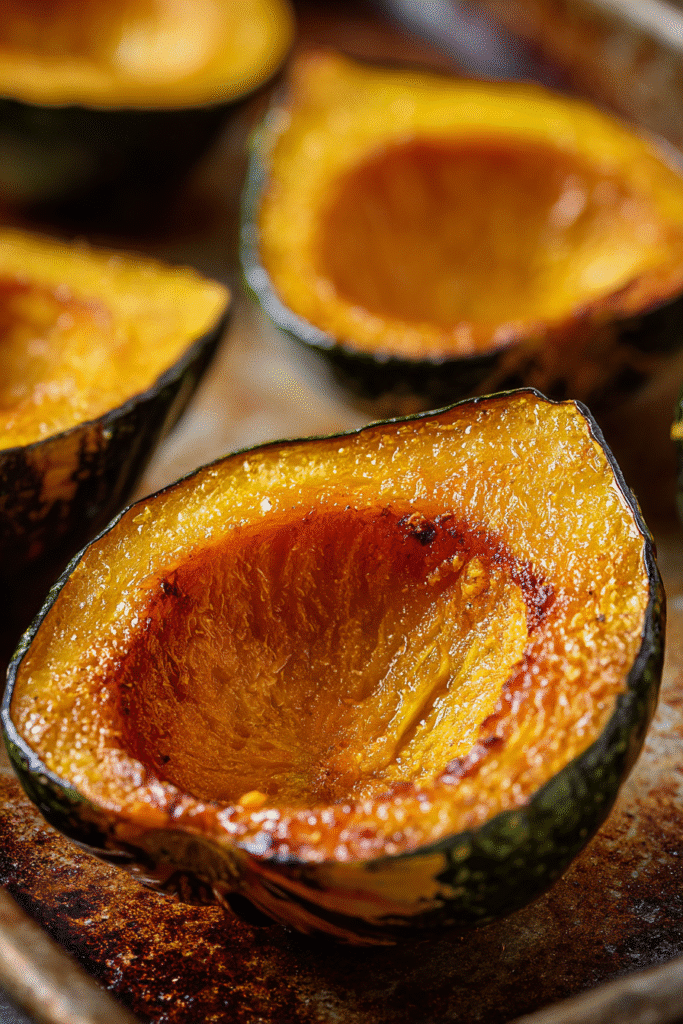 Stuffed Acorn Squash: Cozy and Delicious Fall Recipe 5 Roasted acorn squash halves with caramelized edges