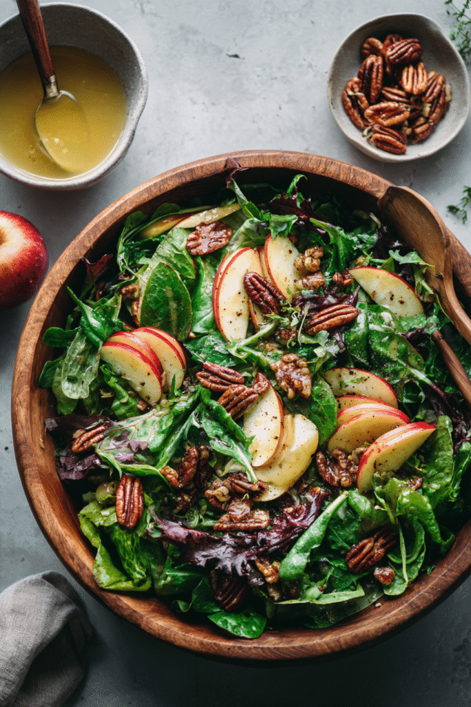 Harvest Salad step image with apples and pecans