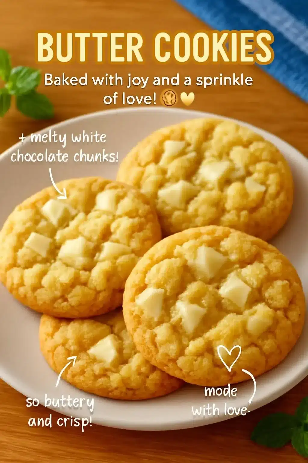 Delicious butter cookies baked to perfection, showcasing their rich texture and flavor.