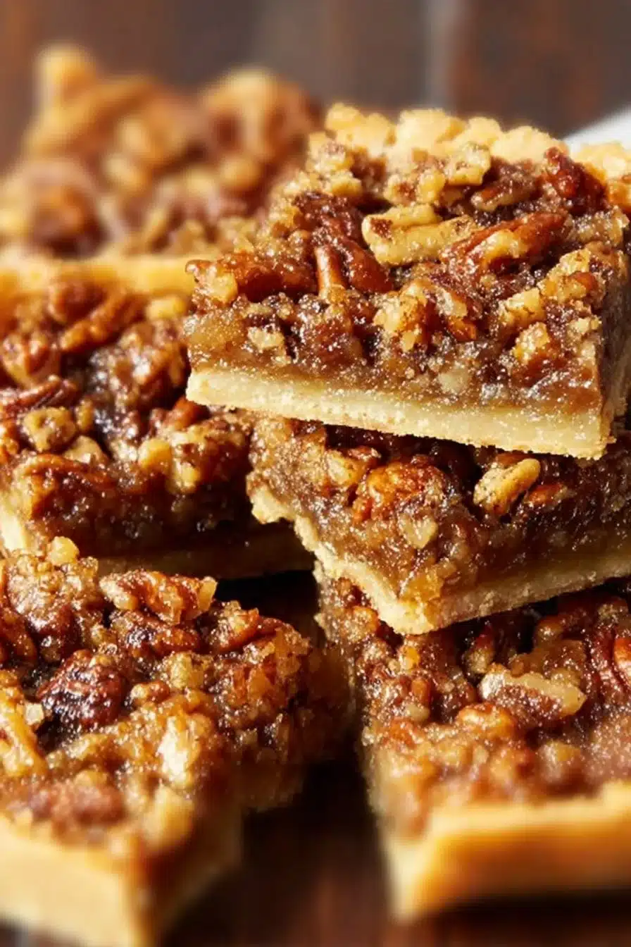 Delicious easy pecan pie bars with a rich filling and crust.