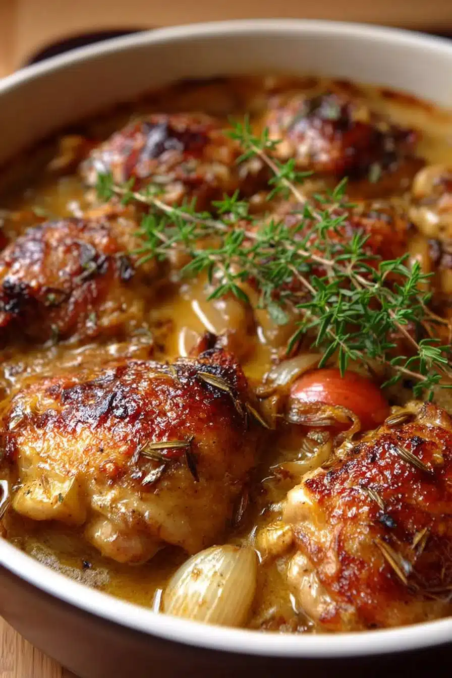 French Style Chicken Casserole recipe featuring traditional Norman ingredients