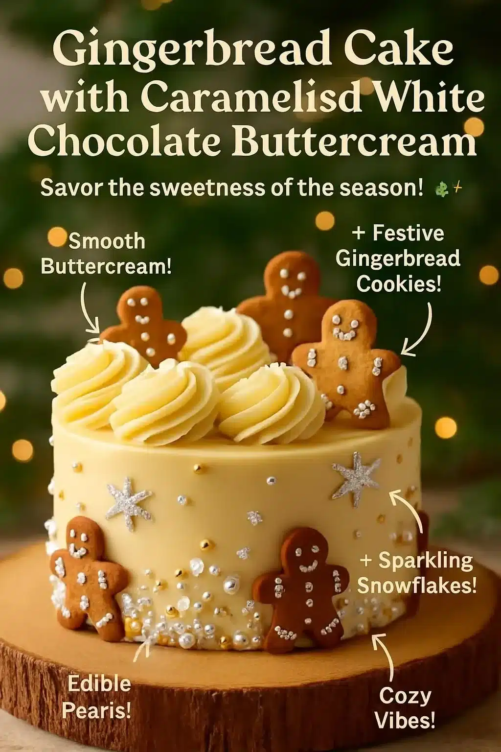 Gingerbread cake with caramelised white chocolate buttercream frosting