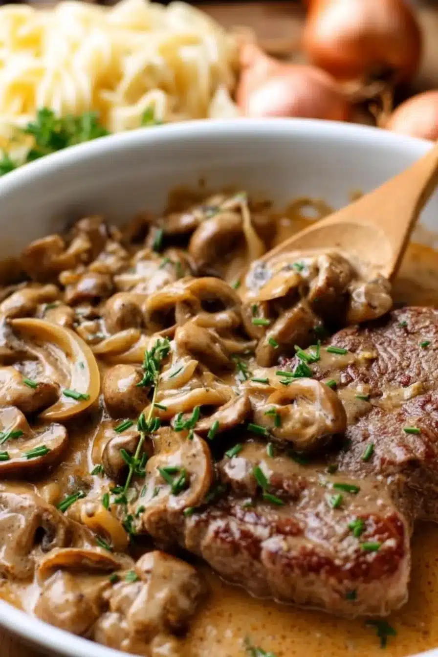 Delicious Beef Stroganoff dish made using Gordon Ramsay's recipe