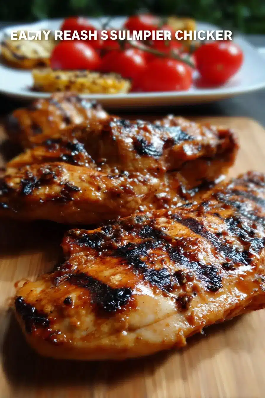 Deliciously grilled chicken served with summer vegetables