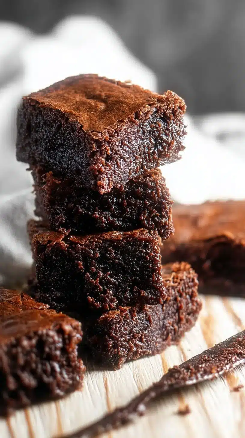 Delicious banana brownies fresh out of the oven topped with chocolate.