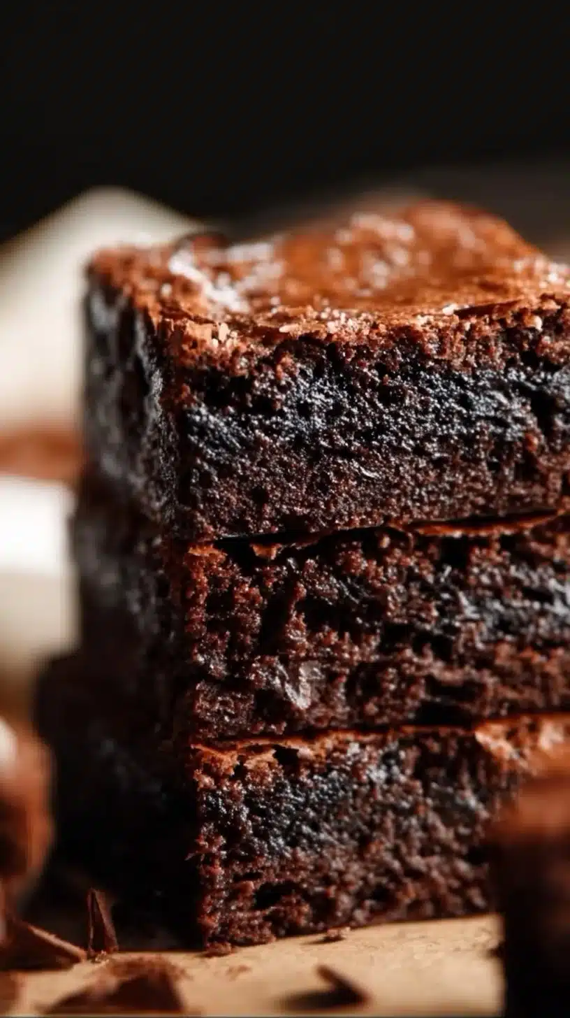 Delicious fudgy brown butter brownies served on a white plate