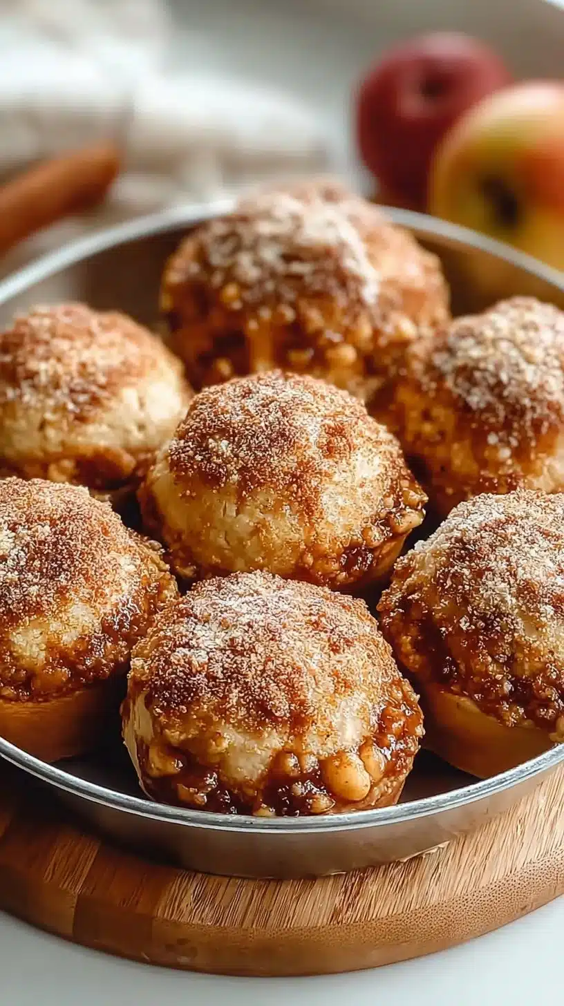 Mouthwatering caramel apple pie bombs served on a plate, showcasing delicious pastry.