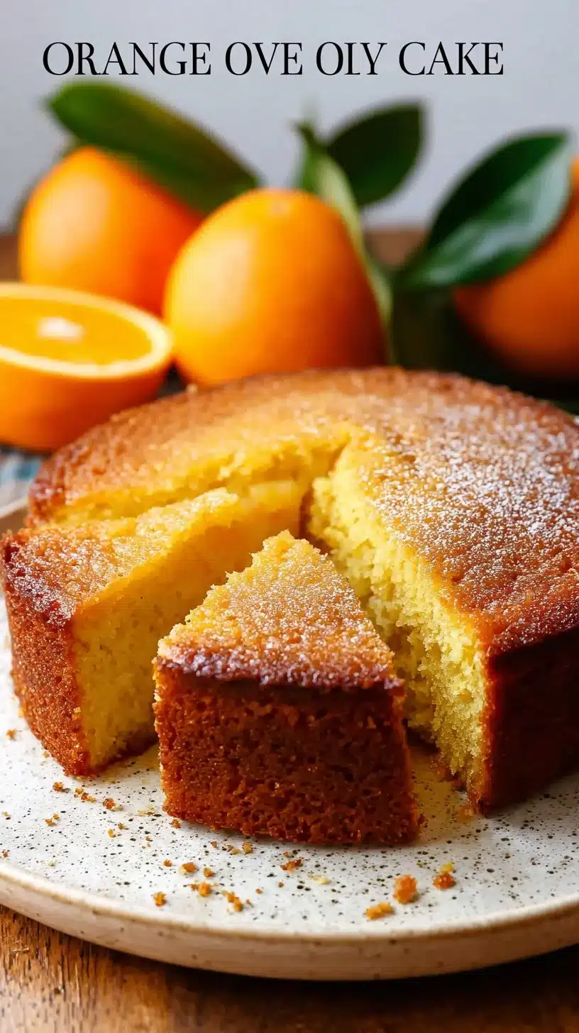 Deliciously baked Orange Olive Oil Cake with citrus glaze