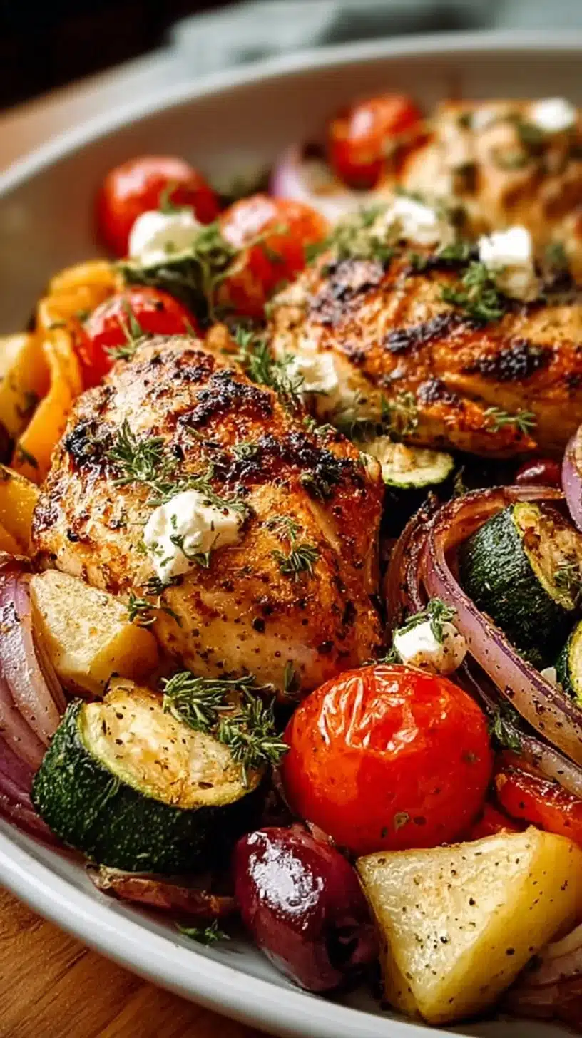 Sheet Pan Greek Chicken and Veggies recipe with vibrant flavors and colorful ingredients