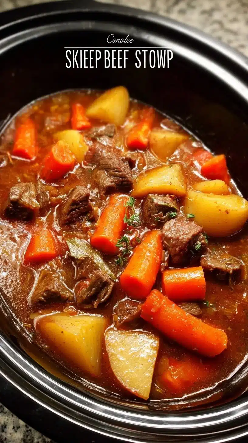 Bowl of simple beef stew with vegetables and tender meat.
