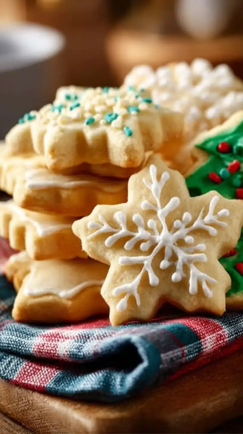 Delicious soft cutout sugar cookies decorated with vibrant icing.