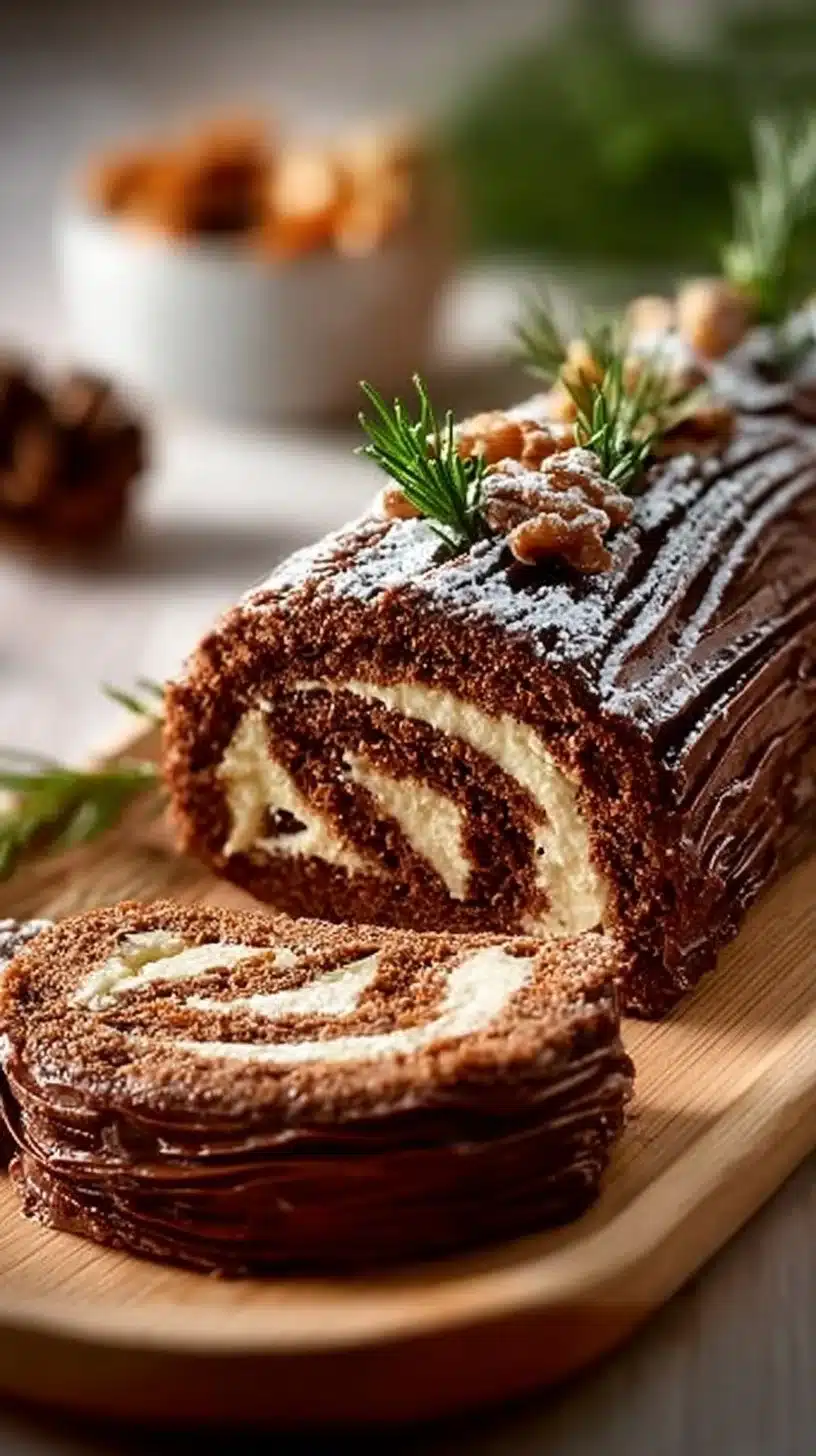 Delicious Yule Log cake with unique twist for holiday celebrations