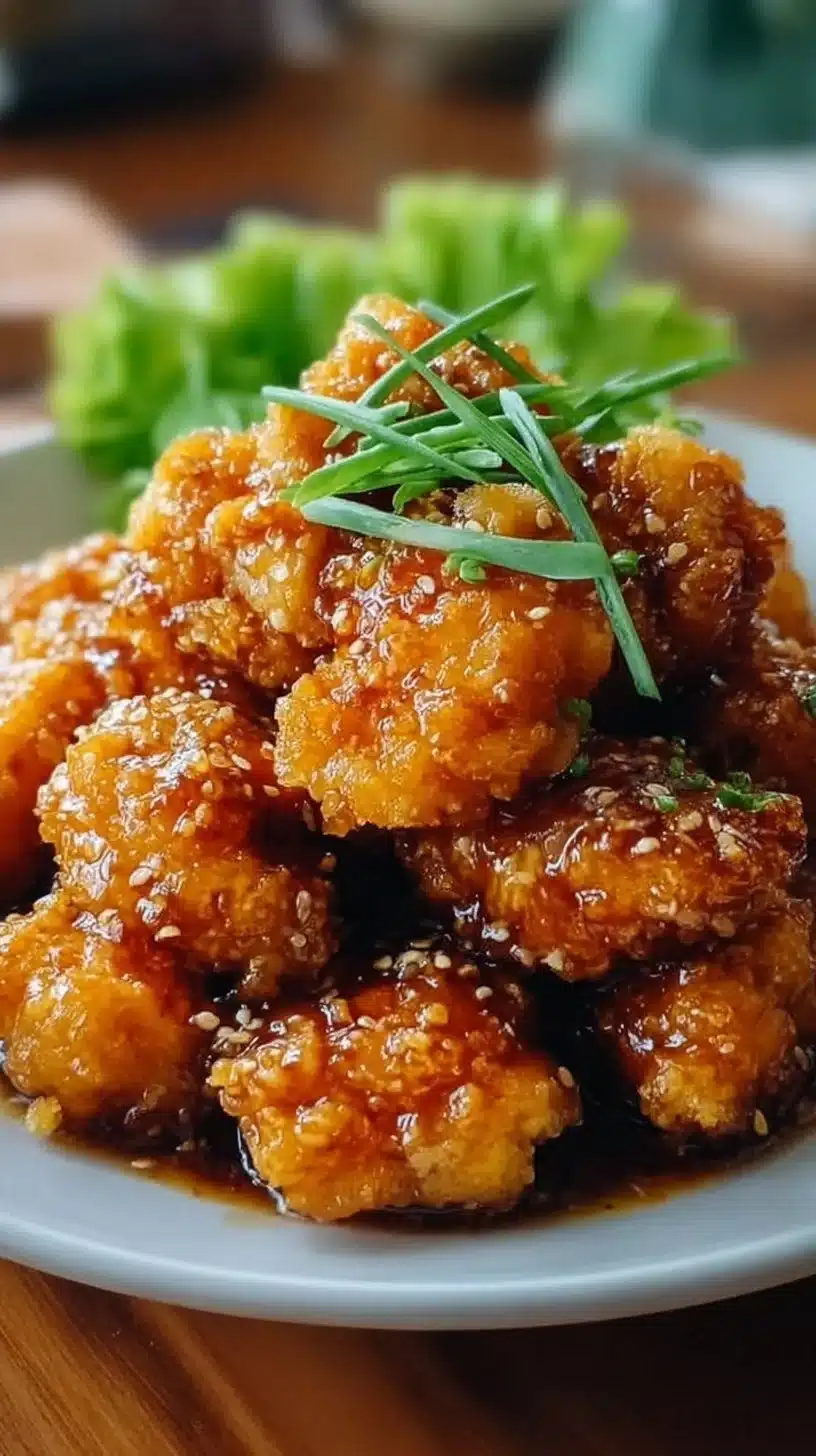 Crispy Orange Chicken served with rice and vegetables for a family-friendly meal
